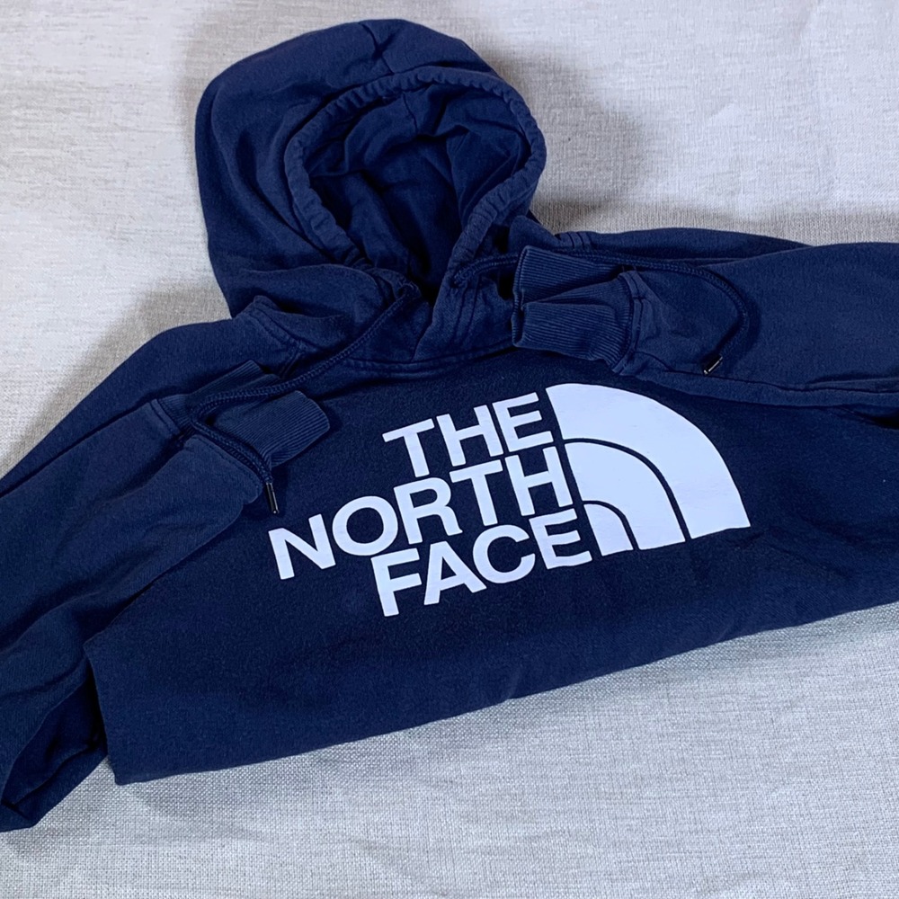 The North Face Blue Hoodie Womens Size‎ S Logo Pullover Casual Comfort
